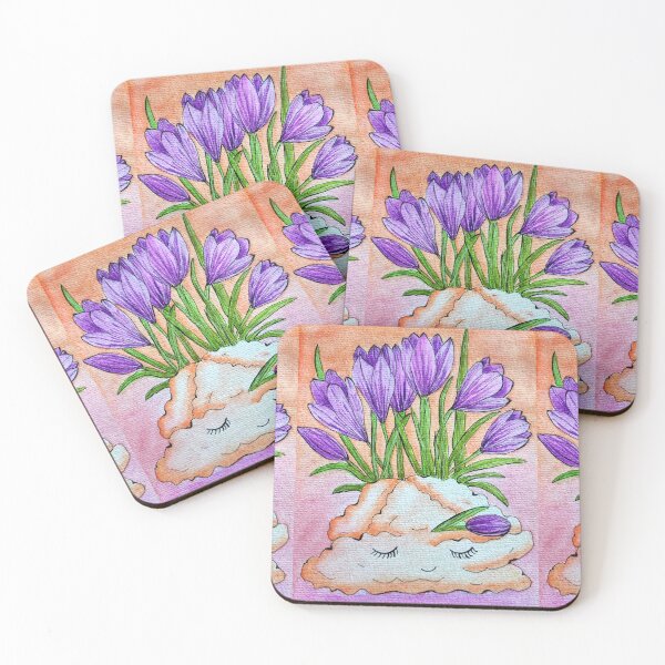 Item preview, Crocuses on cloud designed and sold by Paintedhues.