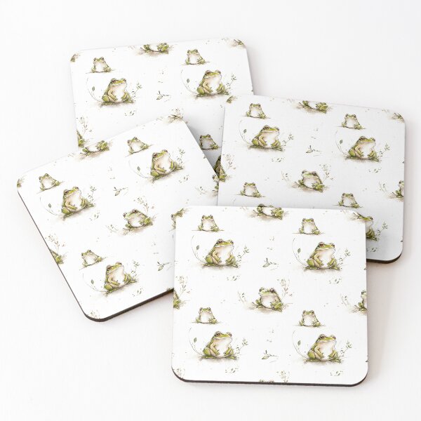 Item preview, cute minimalistic watercolour frogs designed and sold by PoppyLaneStudio.