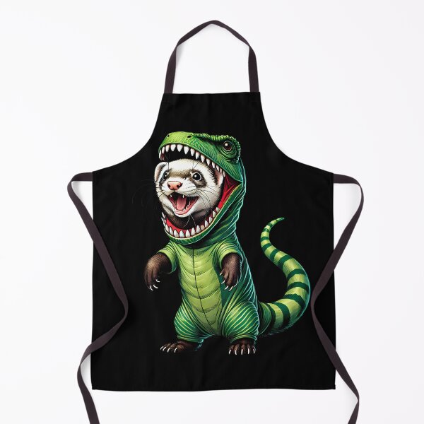 Item preview, Funny Ferret Wearing Dinosaur Outfit Ferret Lover designed and sold by Kimberley King Art King Art.