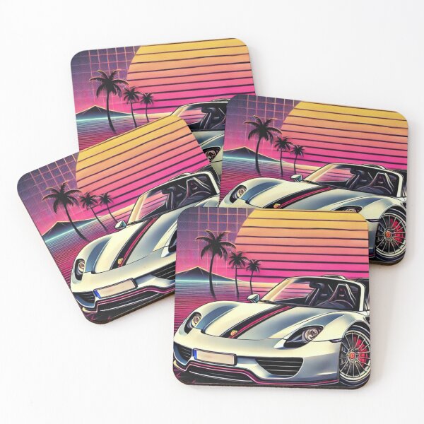 Item preview, Retro Porsche 918 Spyder – Neon Synthwave Sportscar designed and sold by Melkys Concepts .