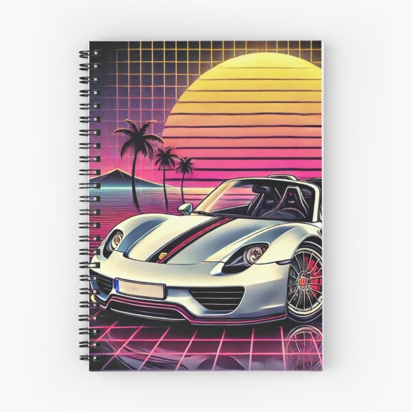 Item preview, Retro Porsche 918 Spyder – Neon Synthwave Sportscar designed and sold by Melkys Concepts .