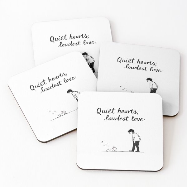 Item preview, Quiet Hearts, Loudest Love – Man and Pets Minimalist Design designed and sold by Irene Catchmind.