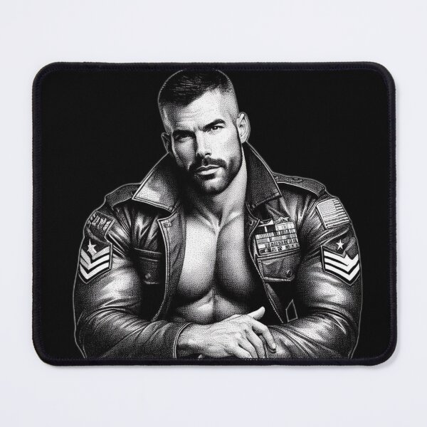 Item preview, Pointillism Leather Military Daddy Buzz Cut Leder Pride Graphic Design designed and sold by ItsAKinkThing.