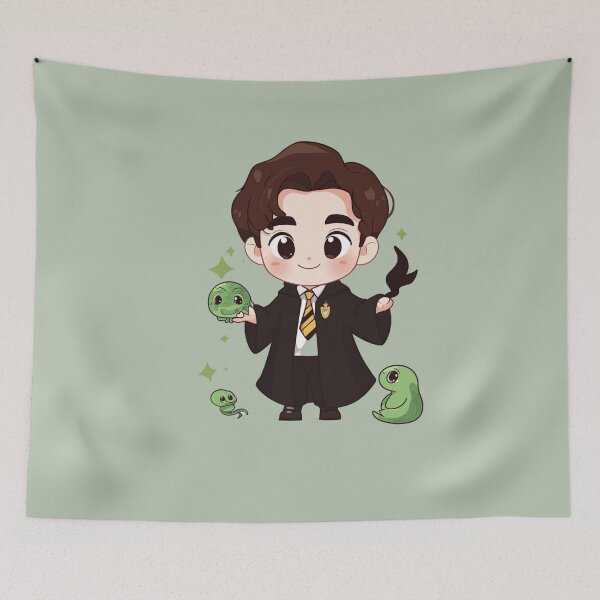 Item preview, Chibi Wizard Boy with Cute Snake Friends designed and sold by AP43-STUDIO.