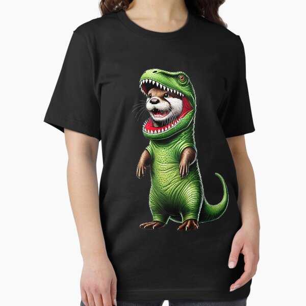 Artikel-Vorschau von Lustiger Otter im Dinosaurier-Outfit Otterliebhaber, designt und verkauft von Kimberley King Art  King Art.