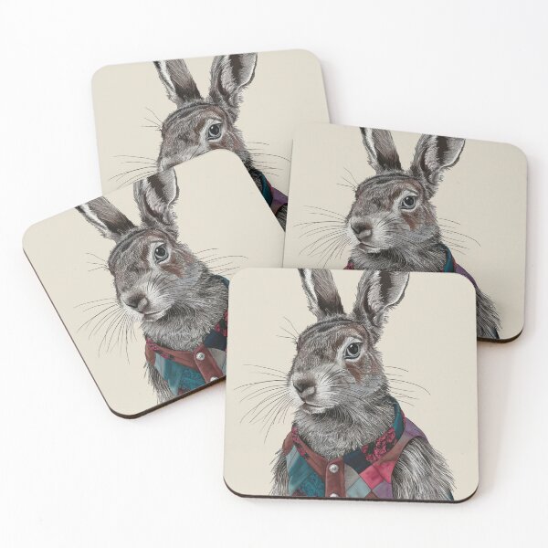 Item preview, Hare Wearing Patchwork Waistcoat designed and sold by whitecat23.