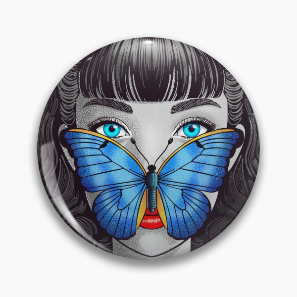 Item preview, El silencio de Ofelia – Retrato con mariposa (blanco y negro) designed and sold by Object of Reference Designs.