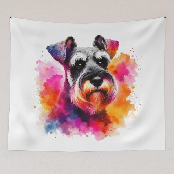 Item preview, Schnauzer Watercolor Portrait  designed and sold by MaedK.
