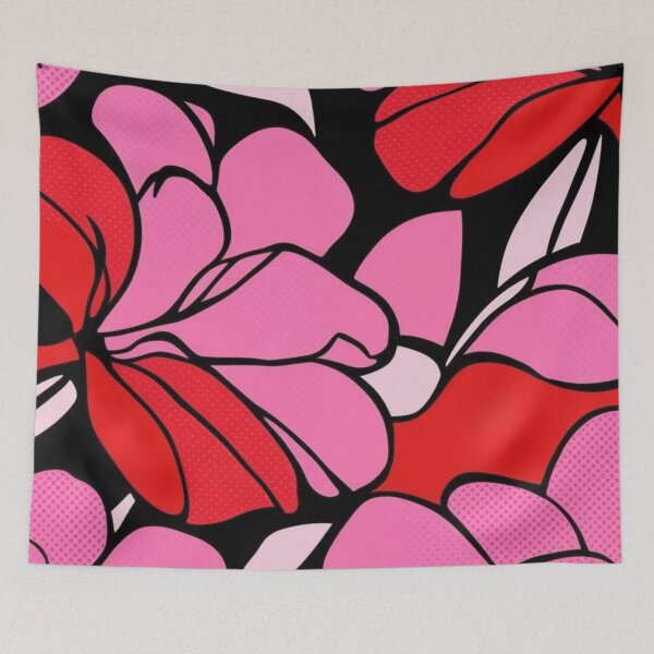 Item preview, Pink and Red Floral Pattern Pop Art designed and sold by MoonMonkeyNbear.