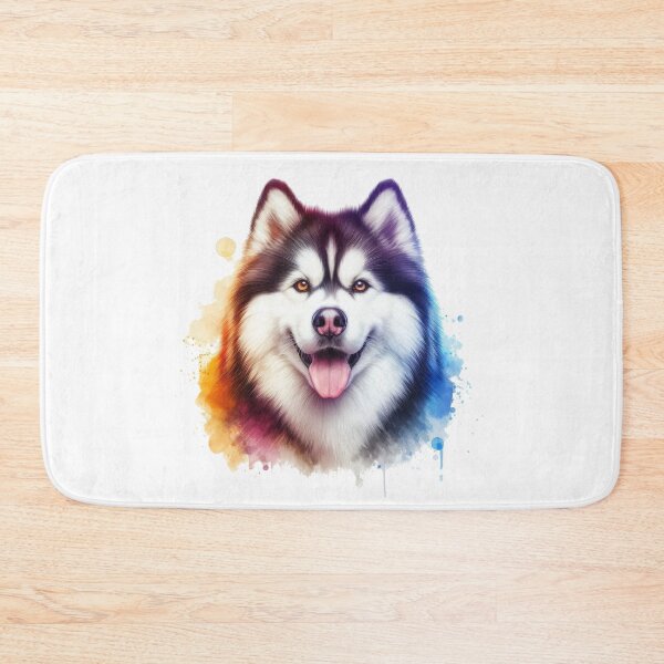 Artikelvorschau, Aquarellporträt eines sibirischen Huskys entworfen und verkauft von MaedK.