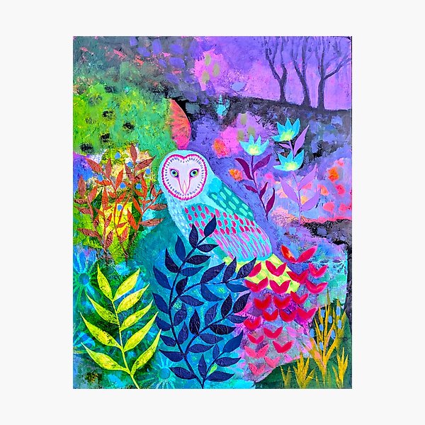 Vista previa del artículo con la obra «Búho colorido», diseñado y vendido por Jessincolour.