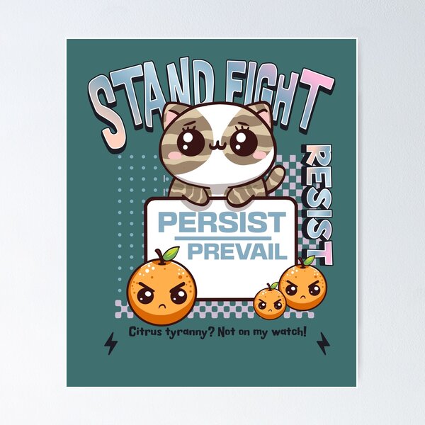 Vista previa del artículo con la obra «Resistir Persistir Prevalecer», diseñado y vendido por BaffledSnout.