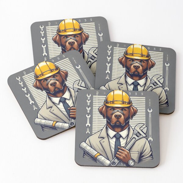 Item preview, Engineer Dog - Funny Construction Worker Art designed and sold by Warm Bowl Studio.