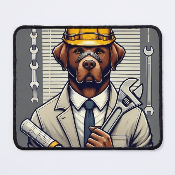 Item preview, Engineer Dog - Funny Construction Worker Art designed and sold by Warm Bowl Studio.