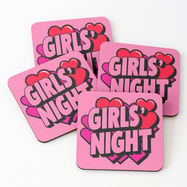 Item preview, Girls Night Pop Art Hearts Pink Ladies designed and sold by MoonMonkeyNbear.