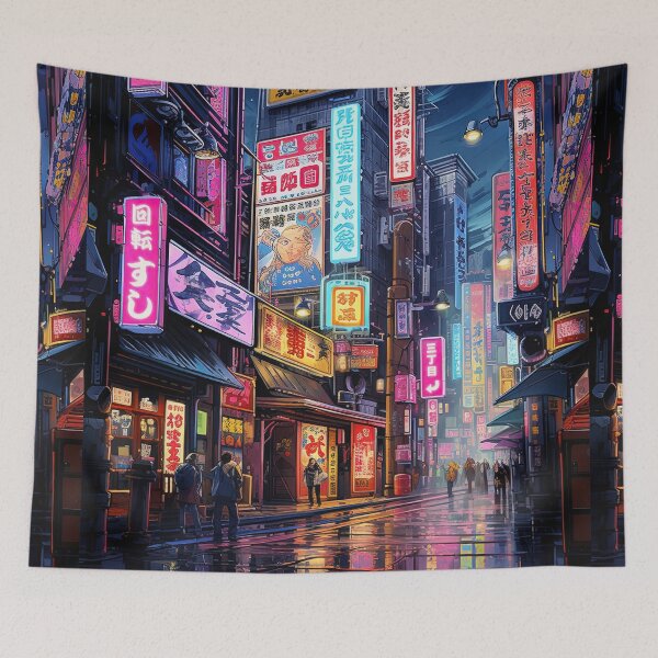 Item preview, Cyberpunk Tokyo Street Neon  designed and sold by Takeda-art.