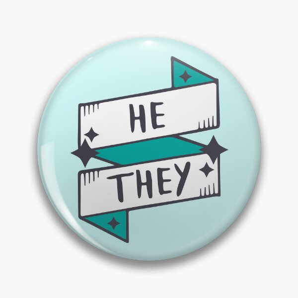 Item preview, He / They (Masculine) Blue / Turquoise in Light Cyan designed and sold by LaurenTowner.