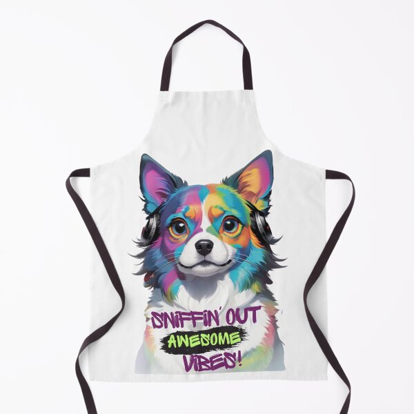 Item preview, Sniffin out Awesome Vibes! - Rainbow Dog with Head Phones designed and sold by BeeG2024.