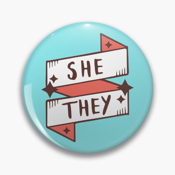 Item preview, She / They (Feminine) in Cyan designed and sold by LaurenTowner.