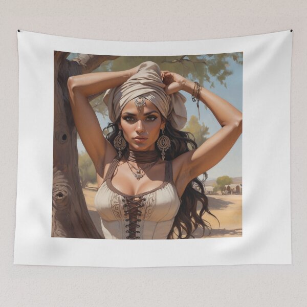 Item preview,  Beautiful Romani Gypsy girl illustration designed and sold by Vintage Designs +.