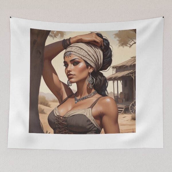 Item preview,  Beautiful Romani Gypsy girl illustration designed and sold by Vintage Designs +.