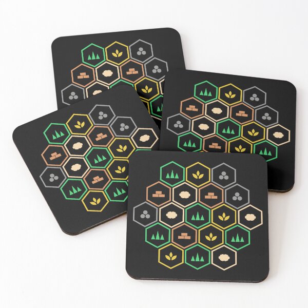 Item preview, Minimalist Resources Tiles Settlers Board Games designed and sold by pixeptional.