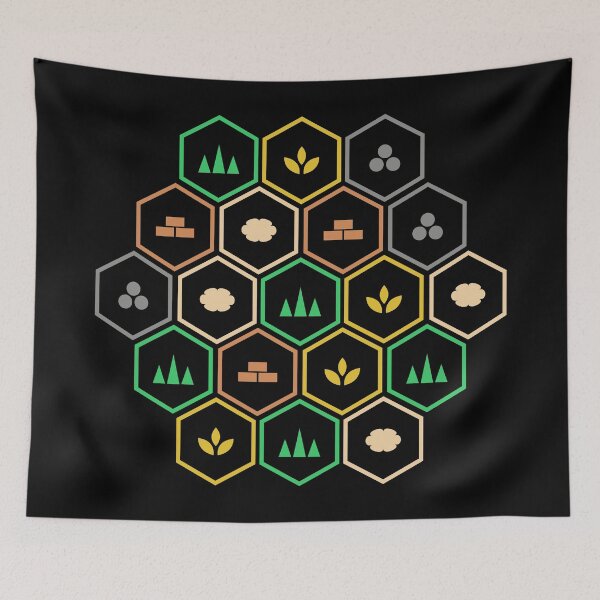Item preview, Minimalist Resources Tiles Settlers Board Games designed and sold by pixeptional.