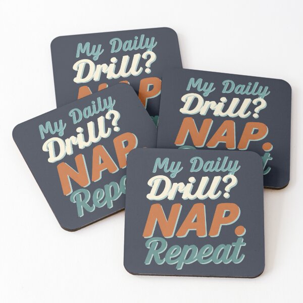 Item preview, My daily drill? nap. repeat | funny retro typography designed and sold by Darkifun.
