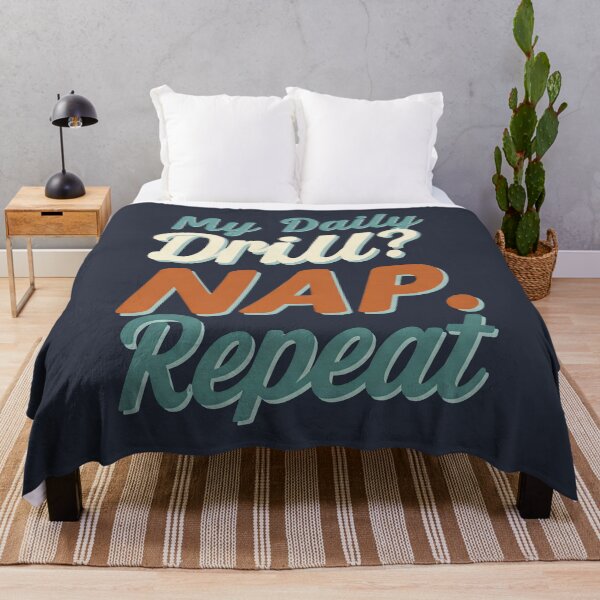 Item preview, My daily drill? nap. repeat | funny retro typography designed and sold by Darkifun.