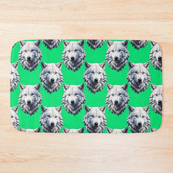 Item preview, White Wolf Head Pattern Design - Green  designed and sold by PatternTitan.