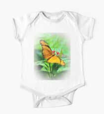 Orange Butterfly Wings Spread One Piece - Short Sleeve