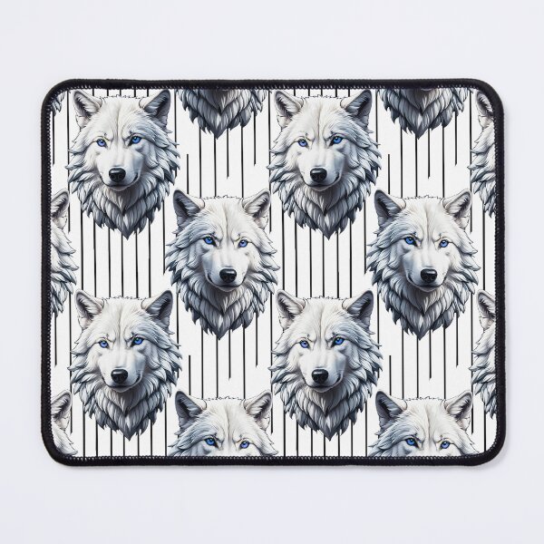 Item preview, White Wolf Head Plaid Pattern  designed and sold by PatternTitan.