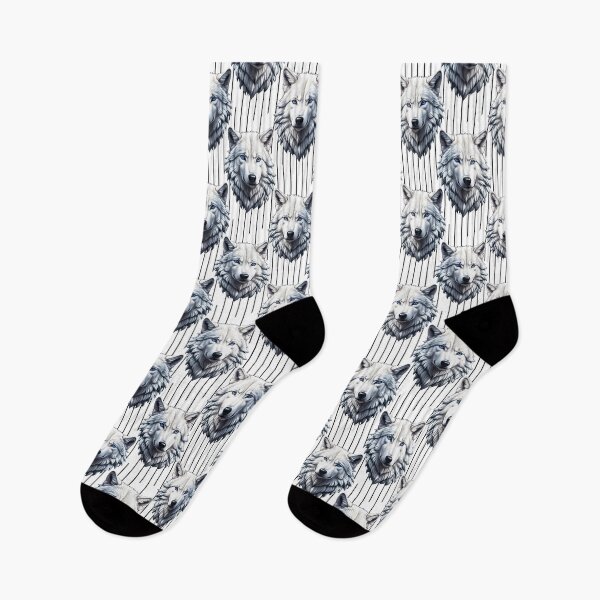 Item preview, White Wolf Head Plaid Pattern  designed and sold by PatternTitan.