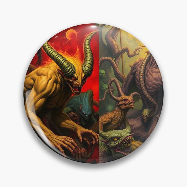Item preview,  Satan with his minions in Hell a Hellscape cool design designed and sold by Vintage Designs +.