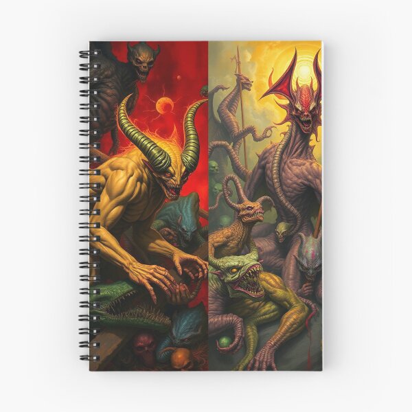 Item preview,  Satan with his minions in Hell a Hellscape cool design designed and sold by Vintage Designs +.