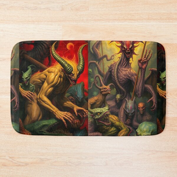 Item preview,  Satan with his minions in Hell a Hellscape cool design designed and sold by Vintage Designs +.