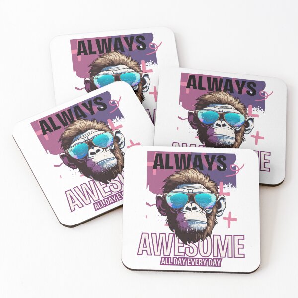 Item preview, Always Awesome, All day everyday - Monkey in Glasses designed and sold by BeeG2024.