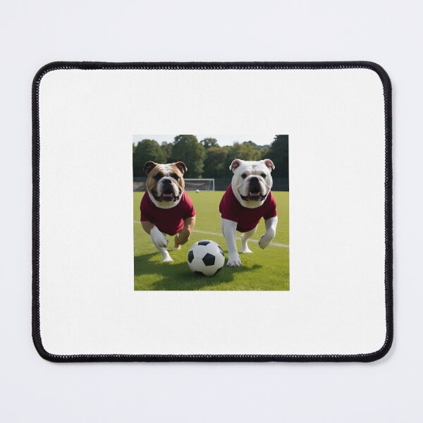 Item preview, Bulldogs love football too! Soccer and Dog Lovers - West Ham, Burnley, Aston Villa - Any dog, any colour designed and sold by Humour House Designs.