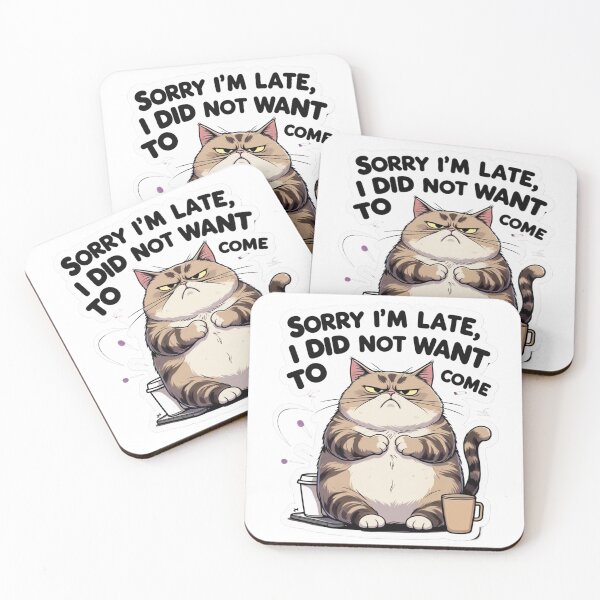 Item preview,  "Sorry I’m Late, Did Not Want to Come" - Grumpy Cat Funny Sticker 3 designed and sold by anutash2020.