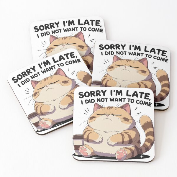 Item preview,  "Sorry I’m Late, Did Not Want to Come" - Grumpy Cat Funny Sticker 4 designed and sold by anutash2020.