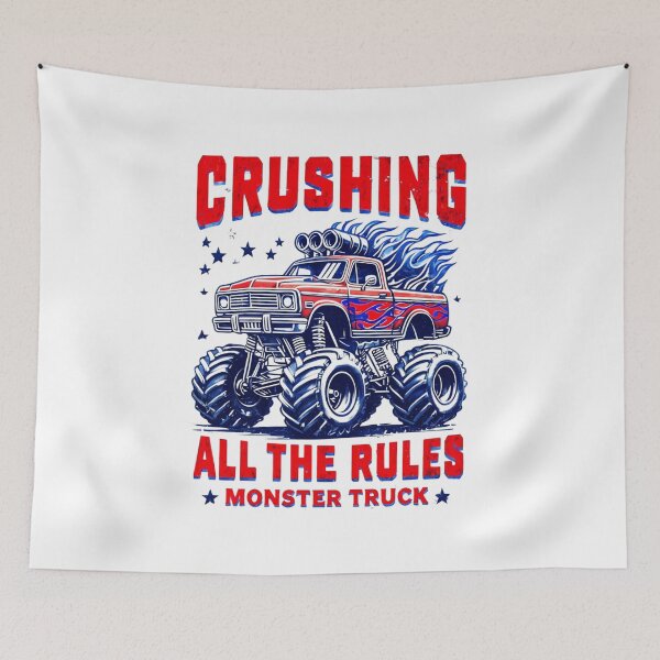 Aperçu de l'œuvre Illustration de Monster Truck vintage avec détails dynamiques – Design rétro tout-terrain audacieux créée et vendue par Colorful-Garden.