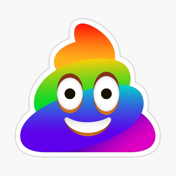 Rainbow Poop Emoji Poop Pride Sticker By Popofpattern Redbubble