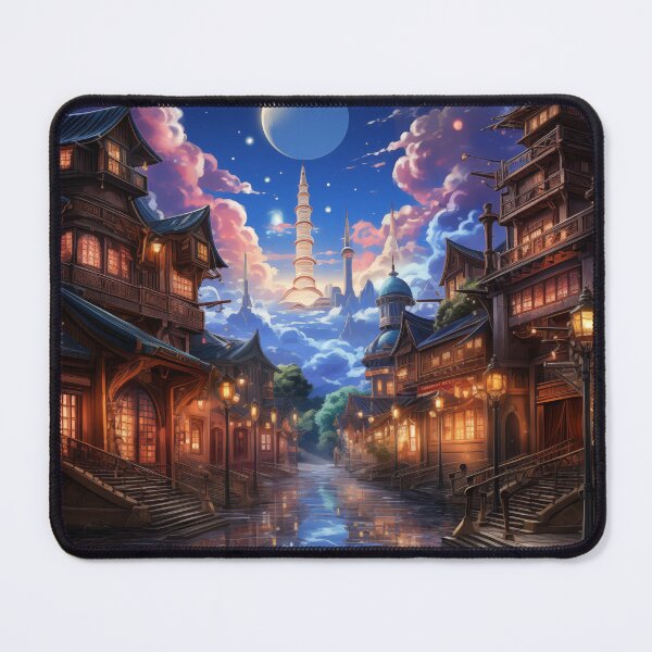 Item preview, Mystical Moonlit Street designed and sold by MysticCanvasAi.