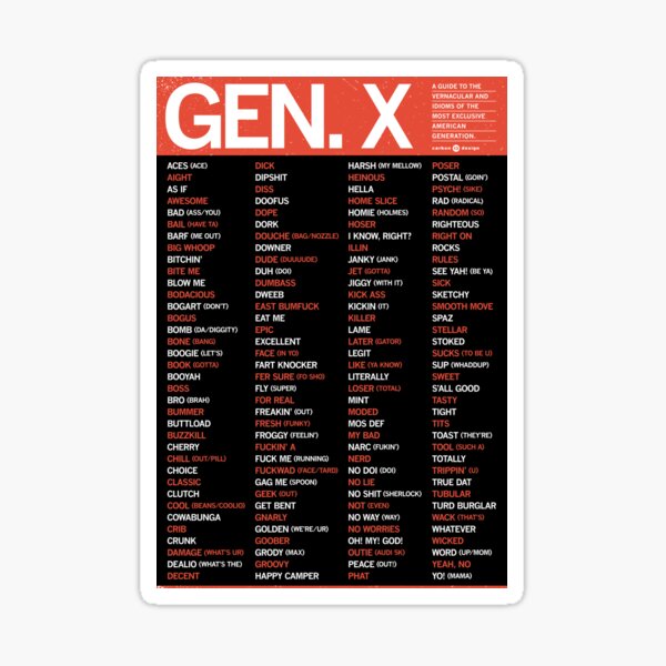 Item preview, GEN X - SLANG GUIDE - RED designed and sold by Carbon13Design.