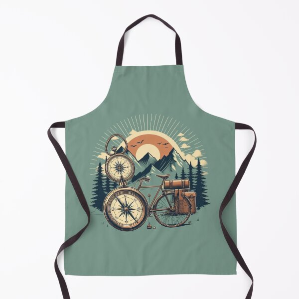 Item preview, Retro Bicycle With Compass And Mountains Cycling Lovers designed and sold by ZACK ART.