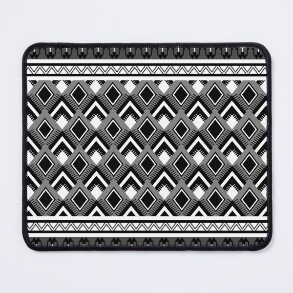 Item preview, Monochrome geometric abstract ethnic pattern designed and sold by Aesthetic shapes design.