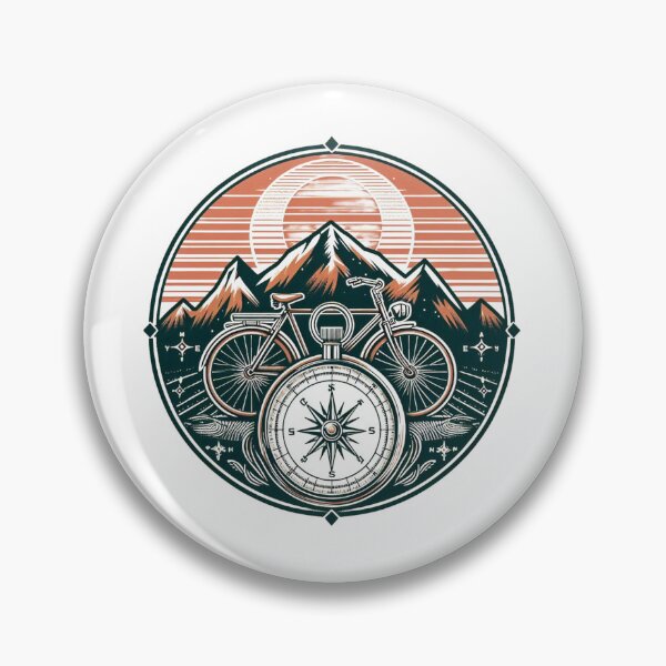 Item preview,  Retro Bicycle With Compass And Mountains Cycling Lovers designed and sold by ZACK ART.