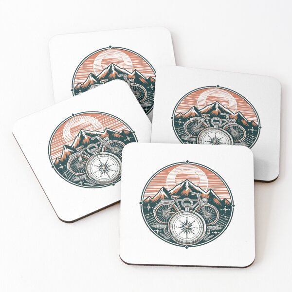 Item preview,  Retro Bicycle With Compass And Mountains Cycling Lovers designed and sold by ZACK ART.
