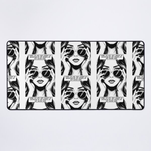 Item preview, Sarcastic Sorry I'm Late Got Caught Up Retro Pop Art Girl designed and sold by GrandeDuc.