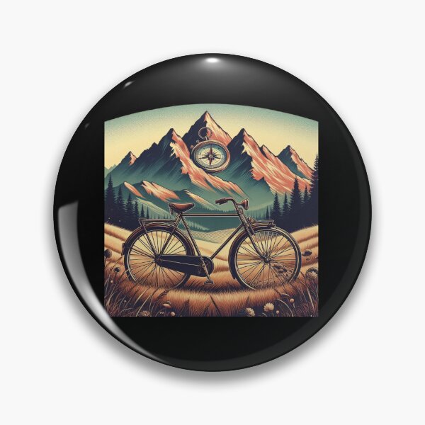 Item preview,   Retro Bicycle With Compass And Mountains Cycling Lovers designed and sold by ZACK ART.